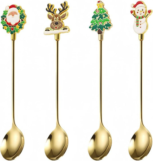 Coffee Spoons & Tea Spoons Set of 4 |Premium 5.6 Inch Stainless Steel Small Spoon | Hot Tea and Cold Dessert Stirring Spoon | Coffee Bar Accessories & Kitchen Decor | Hostess Gifts