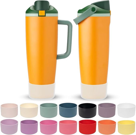 Silicone Boot for Owala 30oz & 40oz FreeSip Sway Bottles & Tumblers - Non-Slip, Scratch-Resistant, Stability Enhancer, Available in 18 Colors (Transparent frosted)