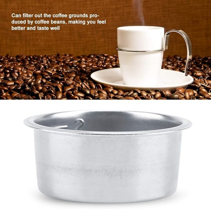 51mm Non Pressurized Filter Basket, Stainless Steel Single Wall Espresso Basket, Reusable and Heavy Duty Ground Coffee Strainer Cup for Portafilter