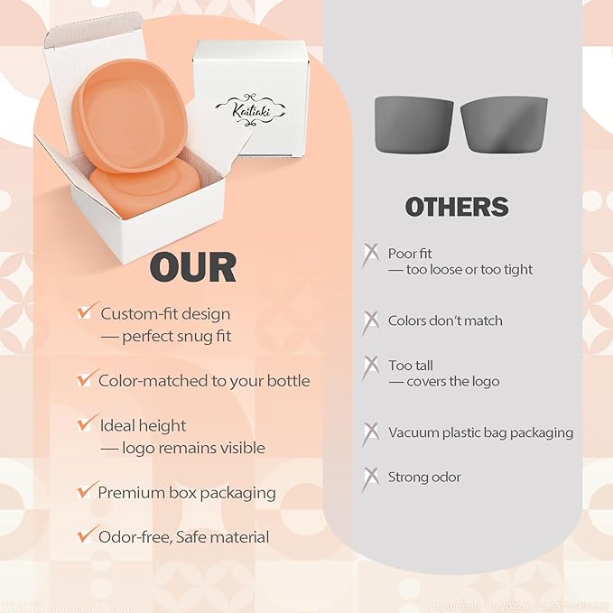 2pcs Silicone Boot for Owala SmoothSip Slider Coffee Tumbler 20oz 12oz, Anti-Slip Sleeve for Travel Coffee Mug, Protective Accessories for Owala BPA Free (Nectarine Orange)