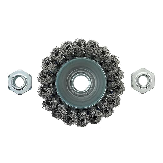 Mercer Industries 189020 - 2-3/4" x 5/8"-11 Knot Cup Brush, .020 Stainless Steel Wire (with metric adapters)