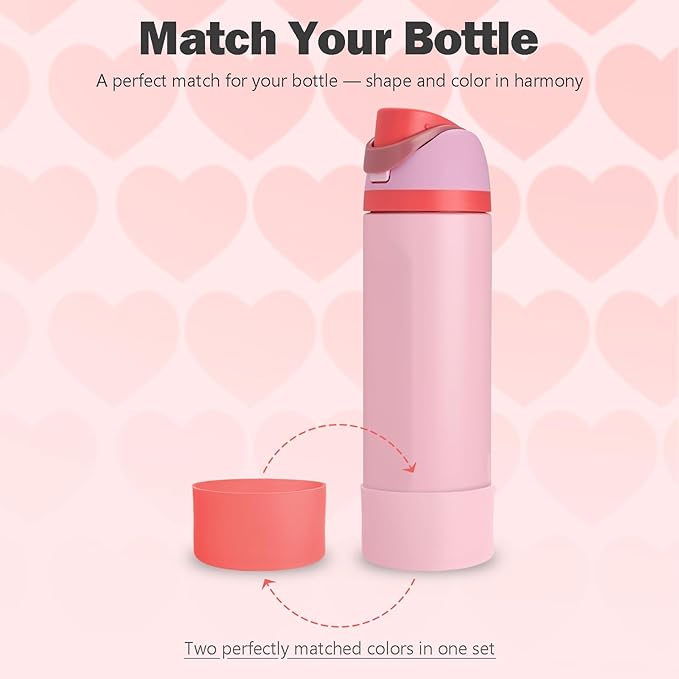 2PCS Silicone Boot for Owala 24oz FreeSip Water Bottle, Anti-Slip Scratch-Resistant Bottom Sleeve, Protective Sports Bottles Accessories, BPA-Free