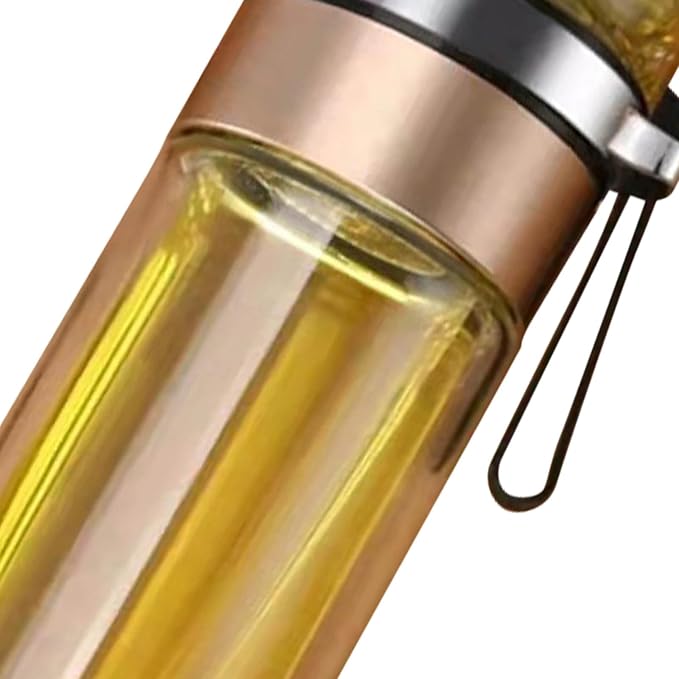 Tea Infuser Bottle, Glass Tea Infuser Bottle Double Wall Portable Tumbler Mug Travel Tumbler Mug Men Infusers Water Bottles (Gold)