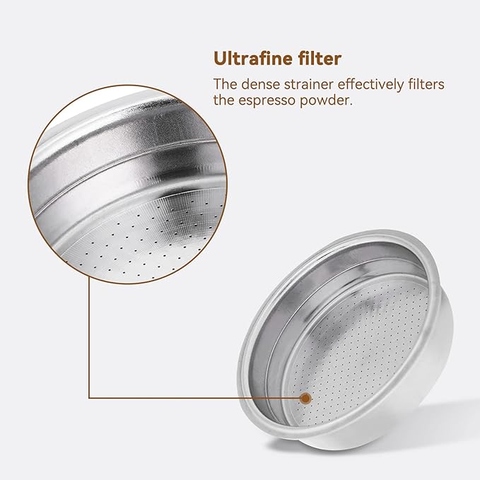 51mm Portafilter Filter Basket, 1-Cup Reusable Stainless Steel Coffee Filters Espresso Filter Basket Espresso Machine Accessories for Portafilter Coffee Machine