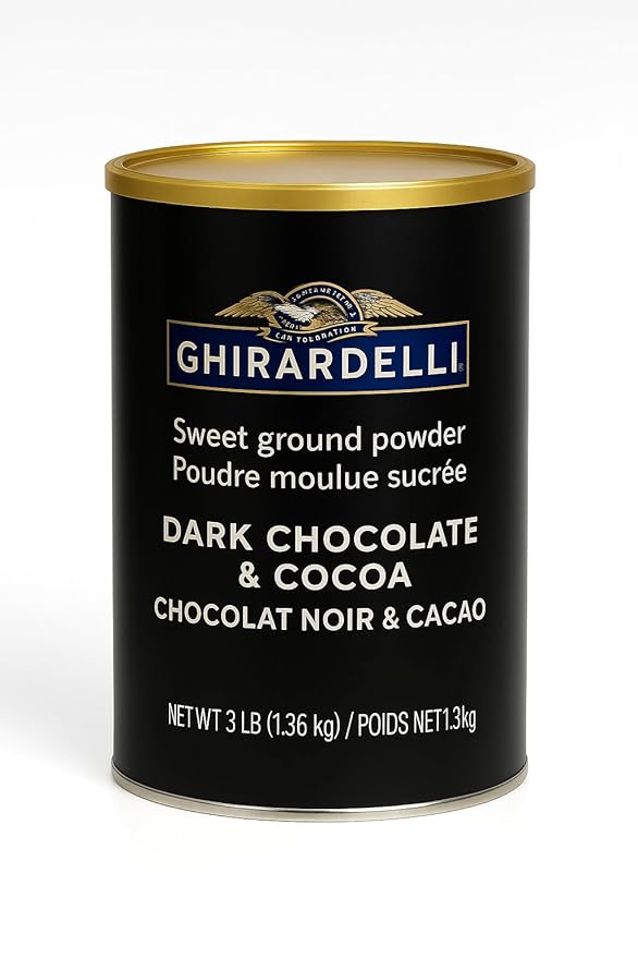 Ghirardelli Dark Chocolate & Cocoa Sweet Ground Powder, 3 lb Can