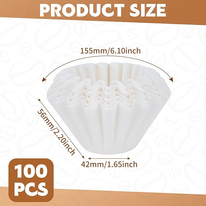 1-2 Cup Small Coffee Filters,100 Count Basket Coffee Filter, Disposable White Paper Coffee Filters Compatible with Single Serve Coffee Maker and Coffee Pot