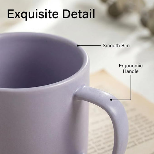 11 oz Coffee Mugs Set of 4,Ceramic Cups for Espresso,Cappuccino,Iced Coffee,Latte,Milk and Hot Tea,Dishwasher&Microwave Safe,for Men,Women and Engagement gift for couples,Matte Finish,Purple