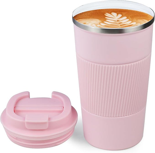 18oz Double Insulated Coffee Mugs with Ceramic Coating, Coffee Mug with Lid, Coffee Travel Mug, Coffee Insulated Cup for Travel Office School