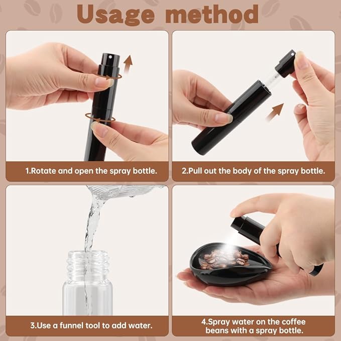 Cramelith Coffee Dosing Cup Kit - 25g Ceramic Tray with 8ml Anti-Static Spray (Black)