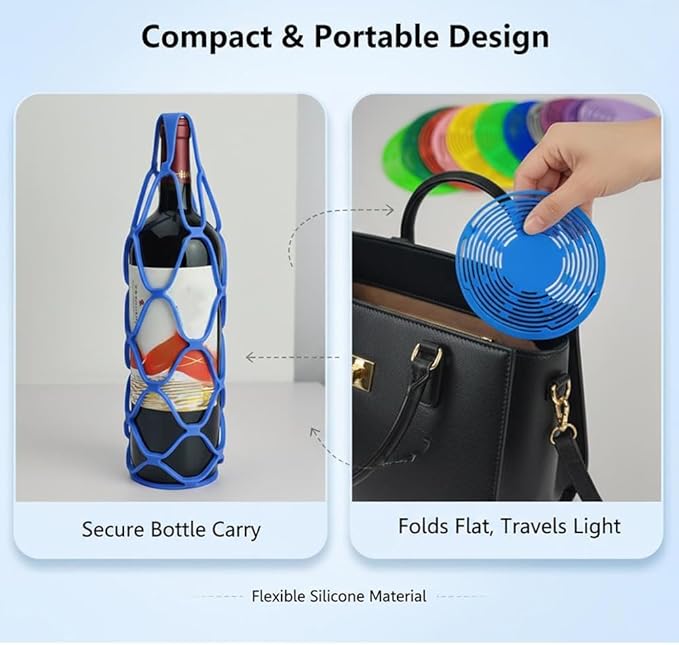Multifunctional Mesh Coaster,Multifunctional Mesh Cup Coaster,Multi-Use Silicone Storage Bag&Organizer,Wine Holder Handheld Bottle Mesh Coaster Silicone Mat Mesh Design (Gray)