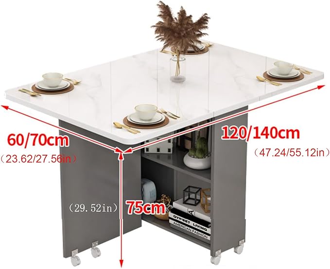 Coffee Bar Table with Storage Cabinet Sideboard Buffet Cabinet Folding Side Table Freestanding Pantry Cabinet for Kitchen Living Dining Room Entryway(C,Large)