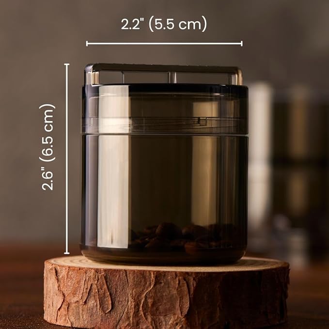 ANKOMN QuarterSeal X7 Airtight Modular Coffee Canister – Single Dose Bean Storage & Coffee Conatiner, UV-Proof Travel Kit, Portion Organizer for Coffee Dosing Container (Smoke, 1 Compartment)