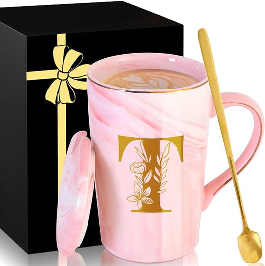 MNZZ Personalized Ceramic Coffee Mug with Lid Tea Cup Farewell Going Moving Away Leaving Goodbye Gifts for Women Men Coworker Teacher Friends Boss Neighbors Basic Training Job Promotion,T