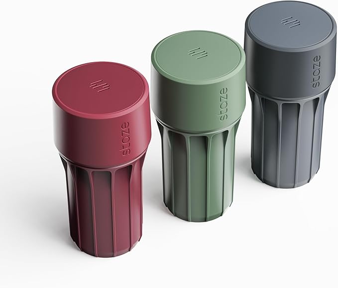 Staze Air Tight Smell Proof Container (148ml) – Vacuum Seal Stash Jar -Waterproof Food Storage Canister, Portable Small Smell Proof Jar for Coffee, Herb, Spice & Gummies - (VISTA TRIO)