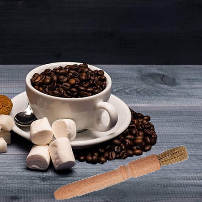 WoYous Coffee Brush Set, 13 Pieces Natural Wood & Nylon, Includes Wooden, Plastic, Straw, & Gap Brushes for Espresso Machine Cleaning
