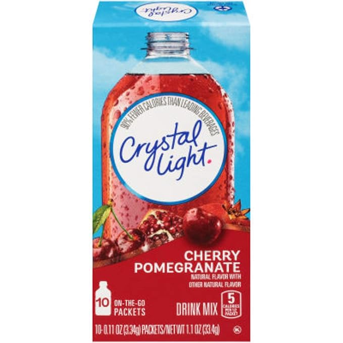 Crystal Light On The Go Cherry Pomegranate Ice Drink Mix, 10-Packet Box (Pack of 6)