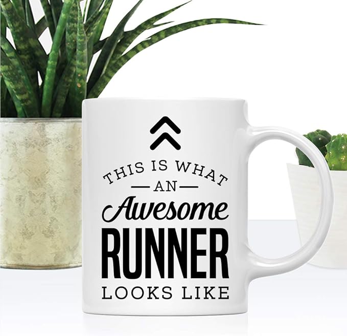 Andaz Press 11oz. Ceramic Coffee Tea Mug Thank You Gift, This is What an Awesome Runner Looks Like, 1-Pack, Birthday Christmas Gift Ideas Coworker Him Her, Includes Gift Box