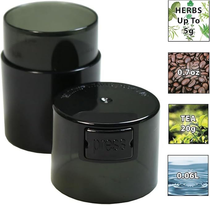 Vitavac - 5g to 20 grams Vacuum Sealed Container - Black Pearl