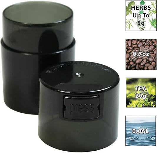 Vitavac - 5g to 20 grams Vacuum Sealed Container - Black Pearl