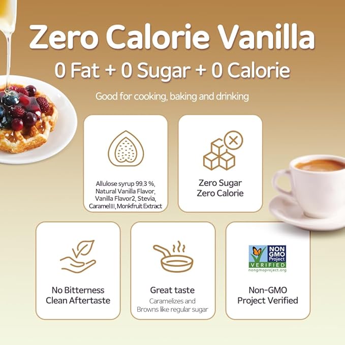ALTist Allulose Syrup Sweetener – Zero Calorie Liquid Sugar Alternative, Keto, Vegan, Non-GMO, Plant-Based | 1:1 Sugar Replacement, No Net Carbs, Zero Fat, 17.7 fl oz x 2 Bottle - Vanilla