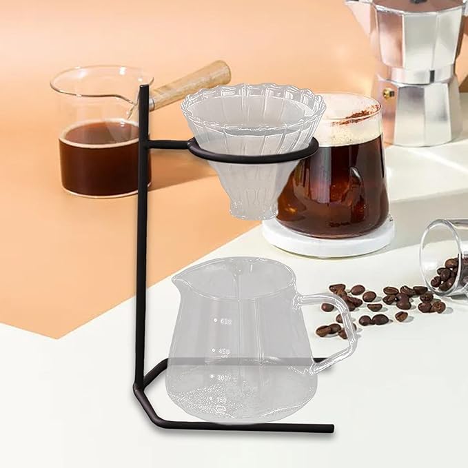 Pour Over Coffee Stand, Coffee Filter Holder, Reusable Iron Frame Coffee Support Station, Style A