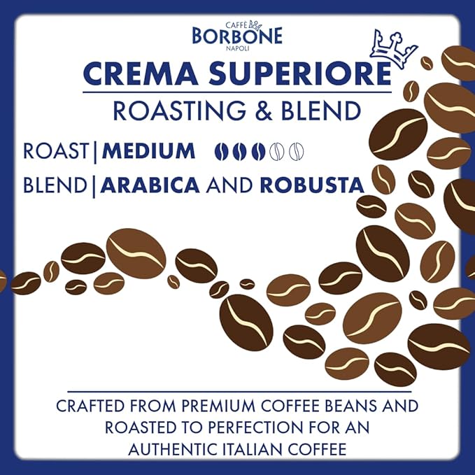Caffè Borbone Crema Superiore Aluminum Capsules Compatible with Nespresso Original Machines, Medium Roast, 50 Count
