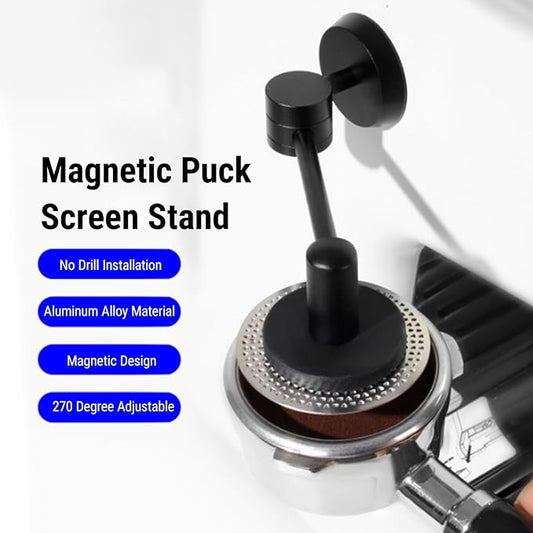 Magnetic Puck Screen Stand, Aluminum Alloy Coffee Filter Rack Bracket with Strong Magnet for Italian Coffee Machine Accessory