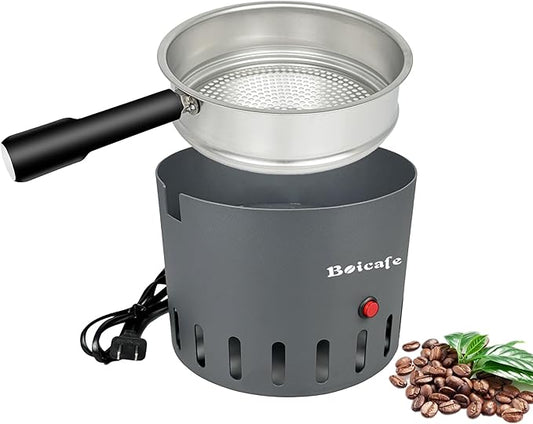 Coffee Bean Cooler Electronic Bean Cooling Machine with 304 Stainless Steel Mesh Two Layers 1.3lb Big Capacity Household Roasting (1 Layer with Handle)
