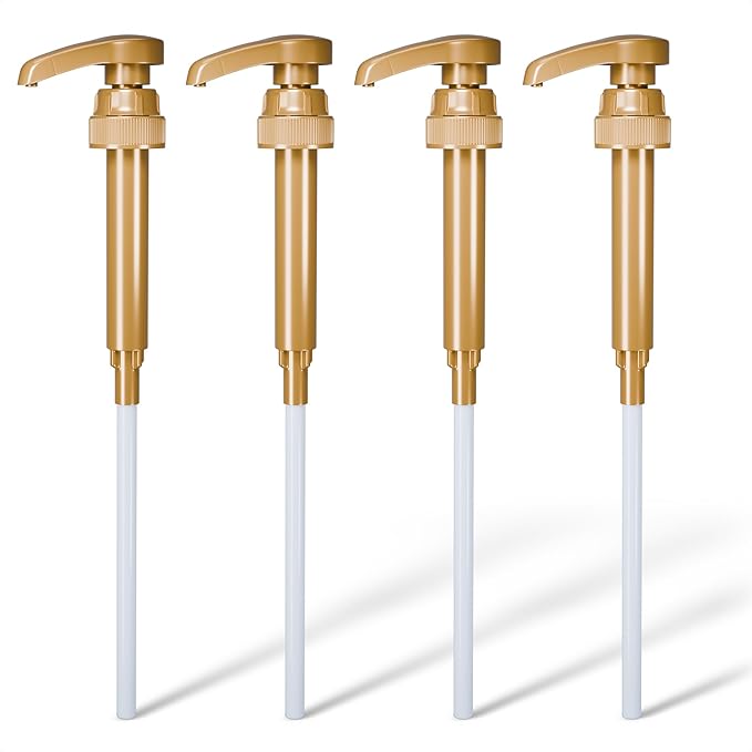 4 Pcs Coffee Syrup Pump Dispenser - Works as Skinny and Torani Syrup Pump - Fits Various 25.4 oz Bottles, Precise Dispensing 0.3oz & Lockable Design, Easy to Use & Clean, Ideal for Liquid & Pastes