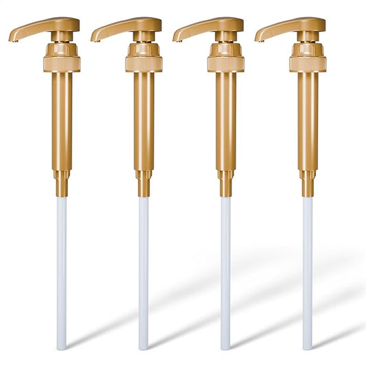 4 Pcs Coffee Syrup Pump Dispenser - Works as Skinny and Torani Syrup Pump - Fits Various 25.4 oz Bottles, Precise Dispensing 0.3oz & Lockable Design, Easy to Use & Clean, Ideal for Liquid & Pastes