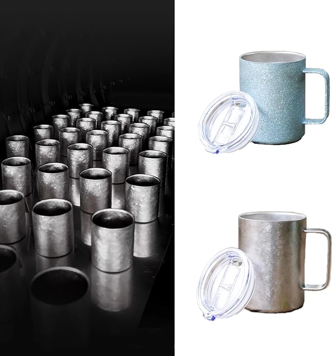 Pure Titanium Mug 400ml (13.5oz) with Leak-Proof Lid Double Wall Insulated Camping Cup Lightweight Travel Drinkware for Coffee, Hiking, Office, Easy Clean RT103T (Silver)