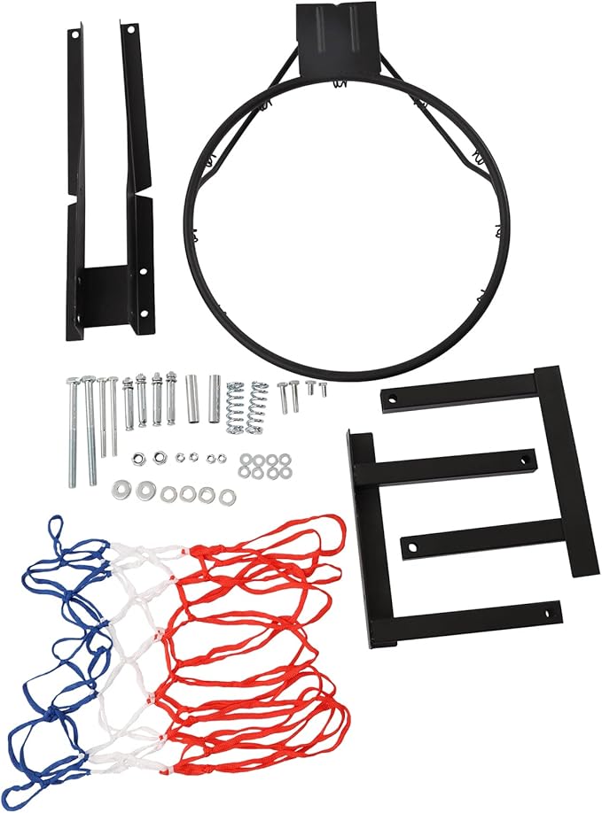 Basketball Backboard and Hoop,Exercise Wall-Mounted Fixed Basketball Hoop Replacement Kit Body Workout,Athletic Training Backboard & Rim Combofor Home Training and Club use Sport ﻿