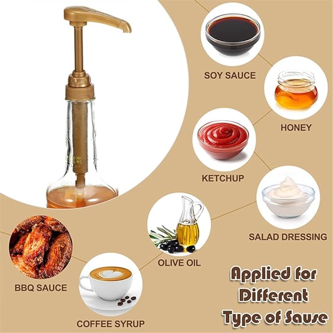15pcs Syrup Pumps,Coffee Syrup Pump Dispenser Fits 750ml-25.4 oz Bottles,Replacement Syrup Bottle Pump Dispenser for Flavorings Creamer (Gold White Black)