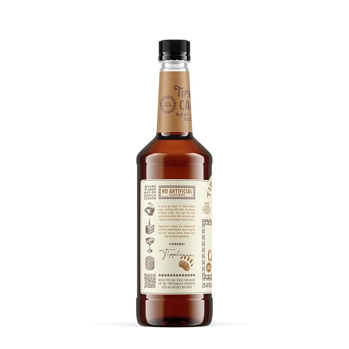 Tippleman's Caramel Coffee Syrup - Rich Flavor for Hot or Iced Drinks, Latte, Tea, Espresso, Cappuccino, Macchiato, Cocktails, & Baking - 25.4 Fl Oz