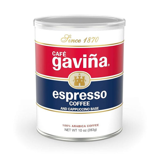 Café Gaviña Ground Espresso Coffee, Bold Dark Roast, 100% Arabica, 10 oz Can