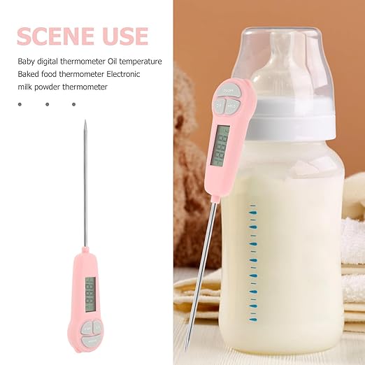 NUOBESTY Digital Meat Thermometer Instant Read Cooking Thermometer 50℃~300℃ for Food Kitchen Use (Pink)