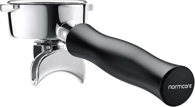 Normcore 58mm Double Spout Portafilter with Basket - Fits E61, Flair 58, ECM, Rocket, Sanremo, Synesso, Slayer, VBM - Anodized Aluminum Handle and 22g Basket