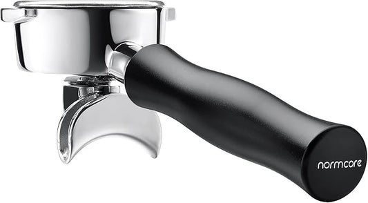 Normcore 58mm Double Spout Portafilter with Basket - Fits E61, Flair 58, ECM, Rocket, Sanremo, Synesso, Slayer, VBM - Anodized Aluminum Handle and 22g Basket