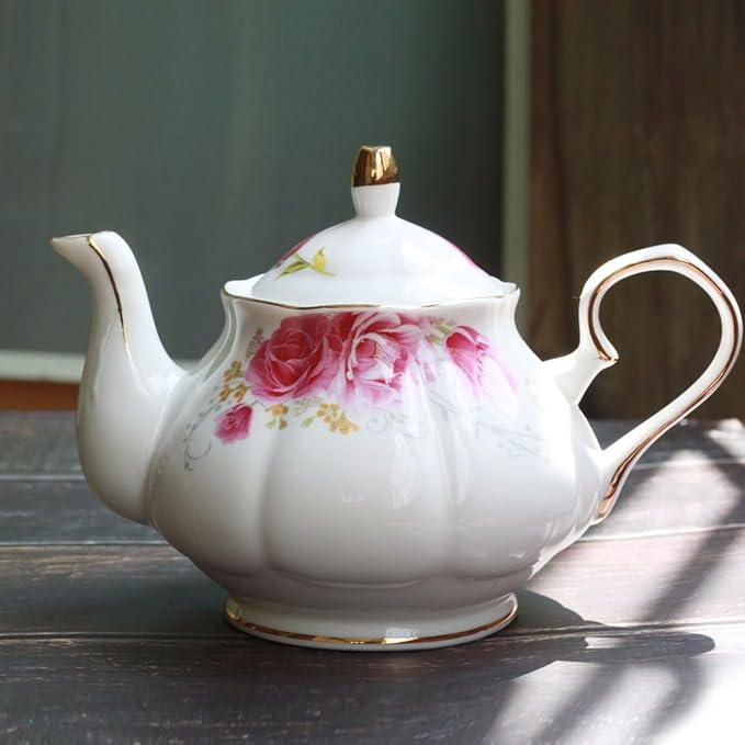 Jomop Tea Pot Handmade Ceramic Flowers (Pink)
