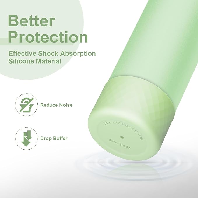 2PCS Silicone Water Bottle Boot for Owala 24oz 32oz 40oz, Anti-Slip Protective Sleeve Bottom Bumper Protector for FreeSip, Twist, and Flip Stainless Steel Water Bottles