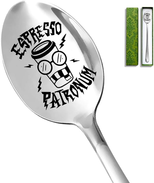 Funny Stainless Steel Coffee Spoon Tea Spoon, Gifts for Coffee Lovers Bookworm Friends Fans Birthday Christmas Graduation