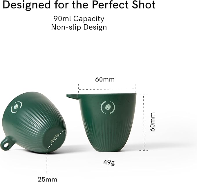 OutIn Espresso Cup, Espresso Shots Cup Made From Coffee Ground with Lanyard, 3 oz Small Coffee Cup Perfect Nano