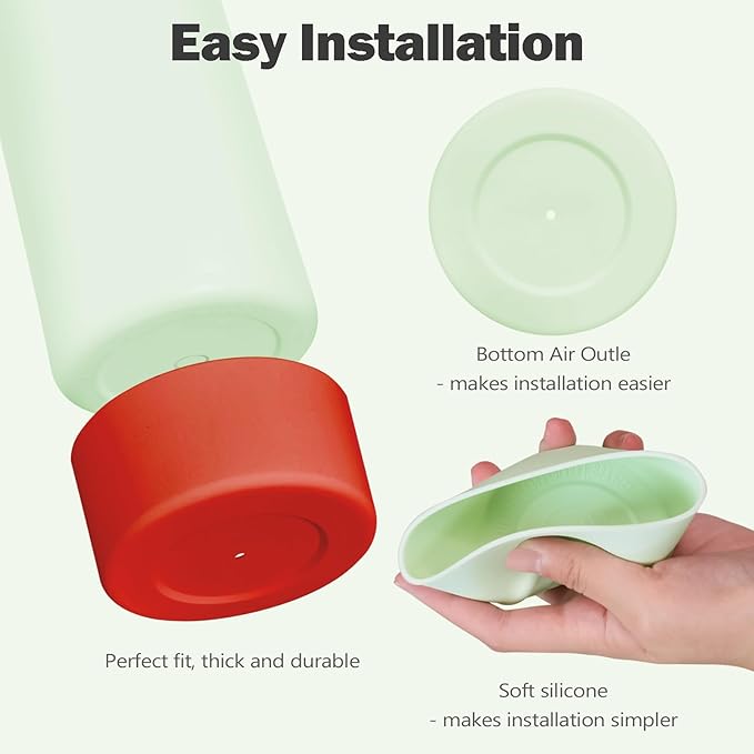 2PCS Silicone Boot for Owala 24oz FreeSip Water Bottle, Anti-Slip Scratch-Resistant Bottom Sleeve, Protective Sports Bottles Accessories, BPA-Free