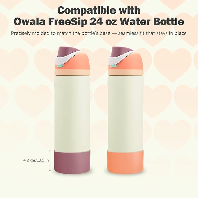 2PCS Silicone Boot for Owala 24oz FreeSip Water Bottle, Anti-Slip Scratch-Resistant Bottom Sleeve, Protective Sports Bottles Accessories, BPA-Free