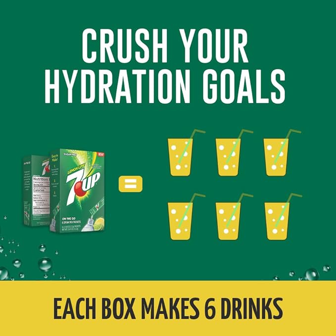 7-UP Powder Drink Mix – Sugar Free & Delicious (Cherry, 72 Sticks)