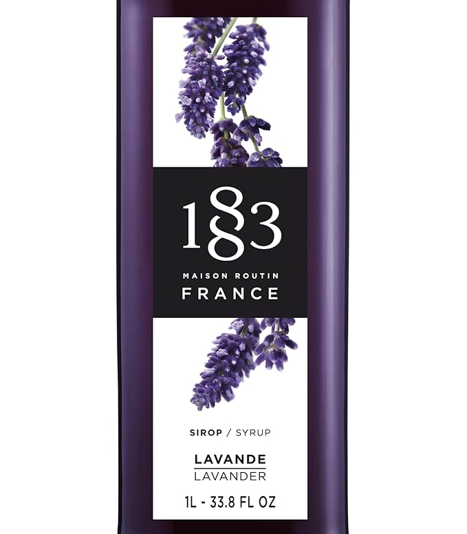 1883 Maison Routin Syrup for Drinks, Made in France, (33.8 Fl Oz, Lavender-)