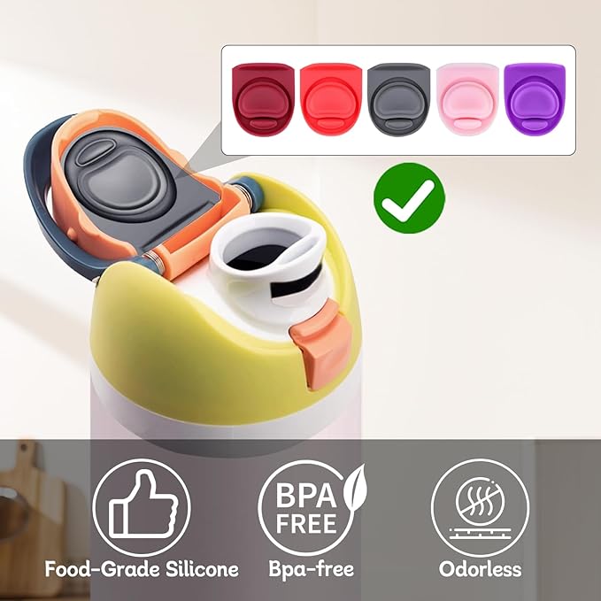 Rubber Seal Replacement Stopper Compatible with Owala Freesip16/19/24/32/40oz Spout Lid,5 Pcs Water Bottle Gasket Silicone Cap Insert Gasket Stopper Replacement Parts Accessories (5 Colors 3)