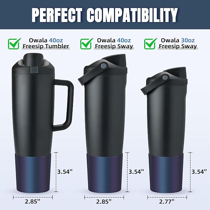 Silicone Higher Boot Compatible with Owala 30oz & 40oz FreeSip Sway Bottles & Tumblers, Large Protection Anti-slip Bottom Cover Sleeve for Freesip Sway Tumbler and Bottle