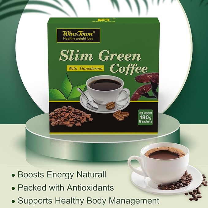 Premium Green Coffee Bean Extract Powder - Gluten-Free Green Coffee Bean Extract Supplements with 10 Natural Health Blends, Instant Coffee, 180g (18 Sachets)