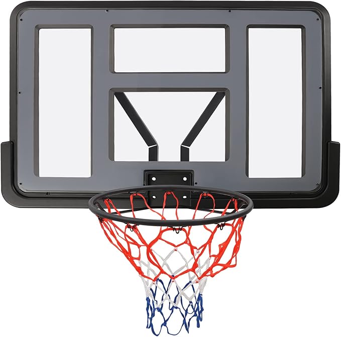 Basketball Backboard and Hoop,Exercise Wall-Mounted Fixed Basketball Hoop Replacement Kit Body Workout,Athletic Training Backboard & Rim Combofor Home Training and Club use Sport ﻿
